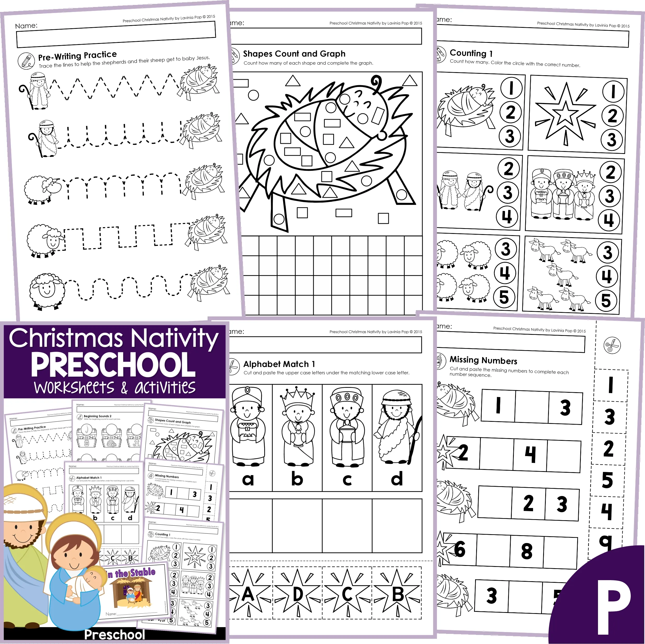 christmas nativity preschool worksheets and activities no prep